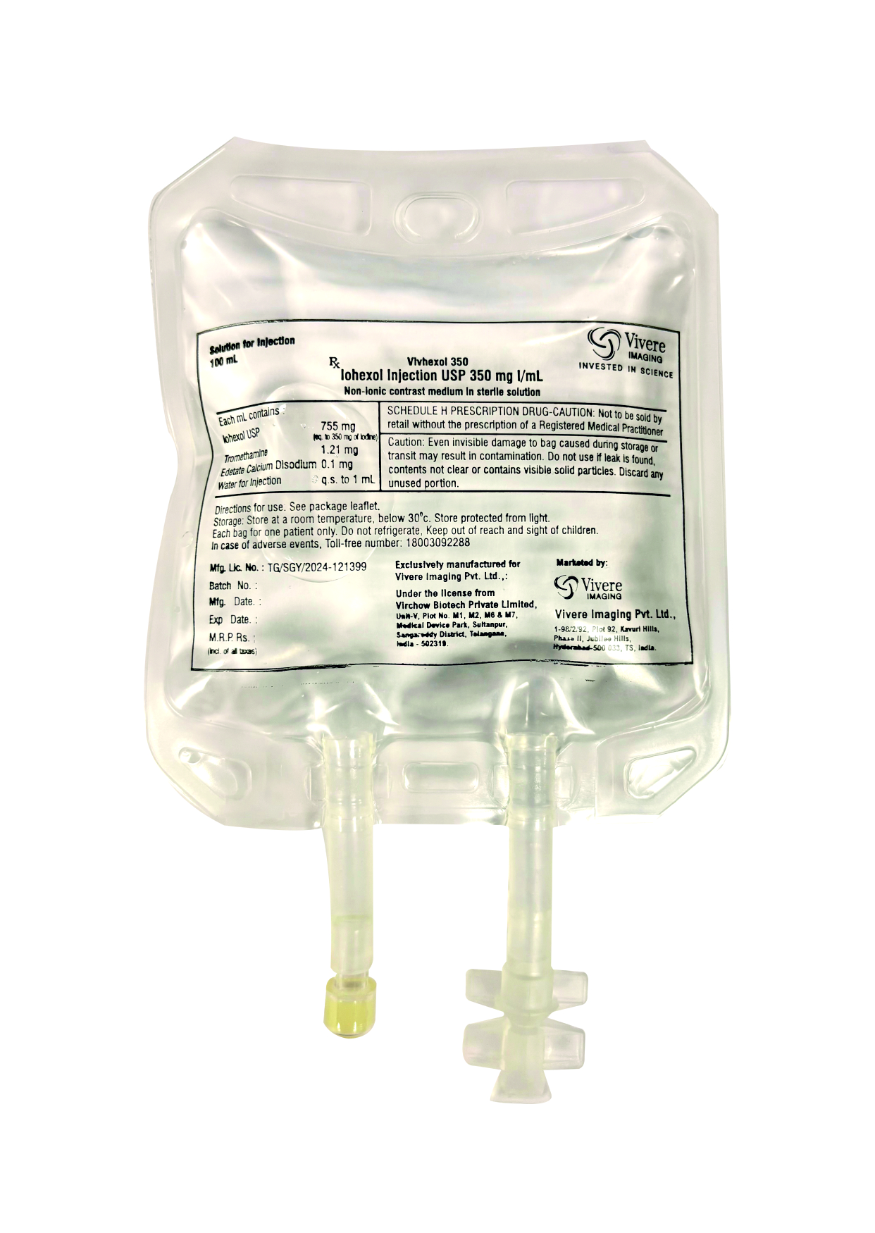 VIVHEXOL 350 Iohexol bag packaging